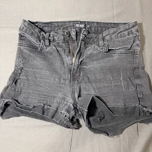 Just Black Denim Cut Off Shorts Women 29 Dark Wash Stretch Distressed Frayed Hem